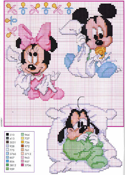Schema punto croce Bebe disney1