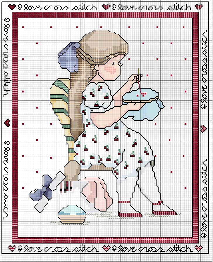 Schema punto croce Bimba ricamatrice