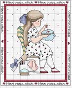 Schema punto croce bimba ricamatrice