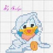 Schema punto croce paperino accappatoio