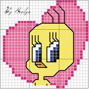 Schema punto croce Titti cuore