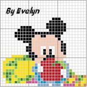 Schema punto croce Topolino mela