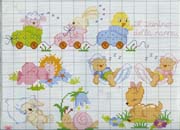 Schema punto croce Trenino nanna