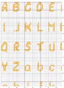Schema punto croce Alfabeto giallo 1