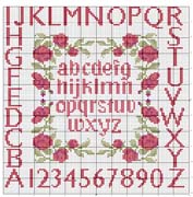 Schema punto croce Alfabeto rose