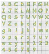 Schema punto croce Alfabeto fiore