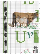 Schema punto croce Alfabeto Mucca 5