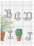 Schema punto croce Alfabeto piante 3