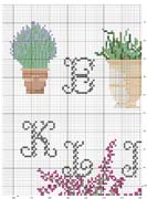 Schema punto croce Alfabeto piante 5