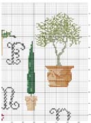 Schema punto croce Alfabeto piante 7