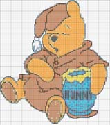 Schema punto croce Winnie The Pooh sbronzo