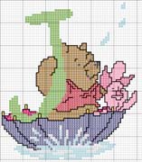 Schema punto croce Winnie lettera J