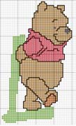 Schema punto croce Winnie lettera L