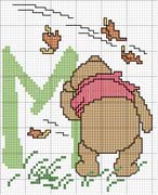Schema punto croce Winnie lettera M