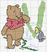Schema punto croce Winnie lettera V