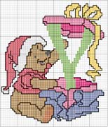 Schema punto croce Winnie lettera Y