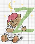 Schema punto croce Winnie lettera Z