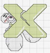 Schema punto croce lettera Diddl X