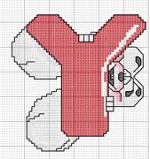 Schema punto croce lettera Diddl Y