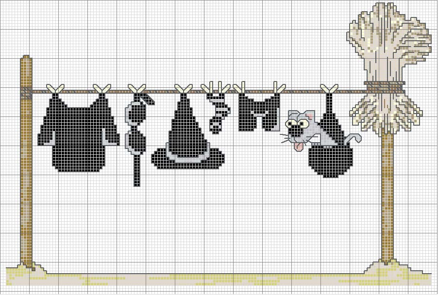 Schema punto croce Abiti stesi