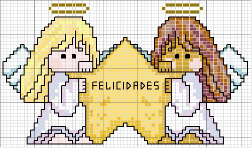 Schema punto croce Angeles estrella