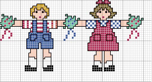 Schema punto croce Bambine