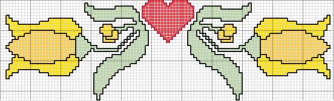 Schema punto croce Bordo fiori4