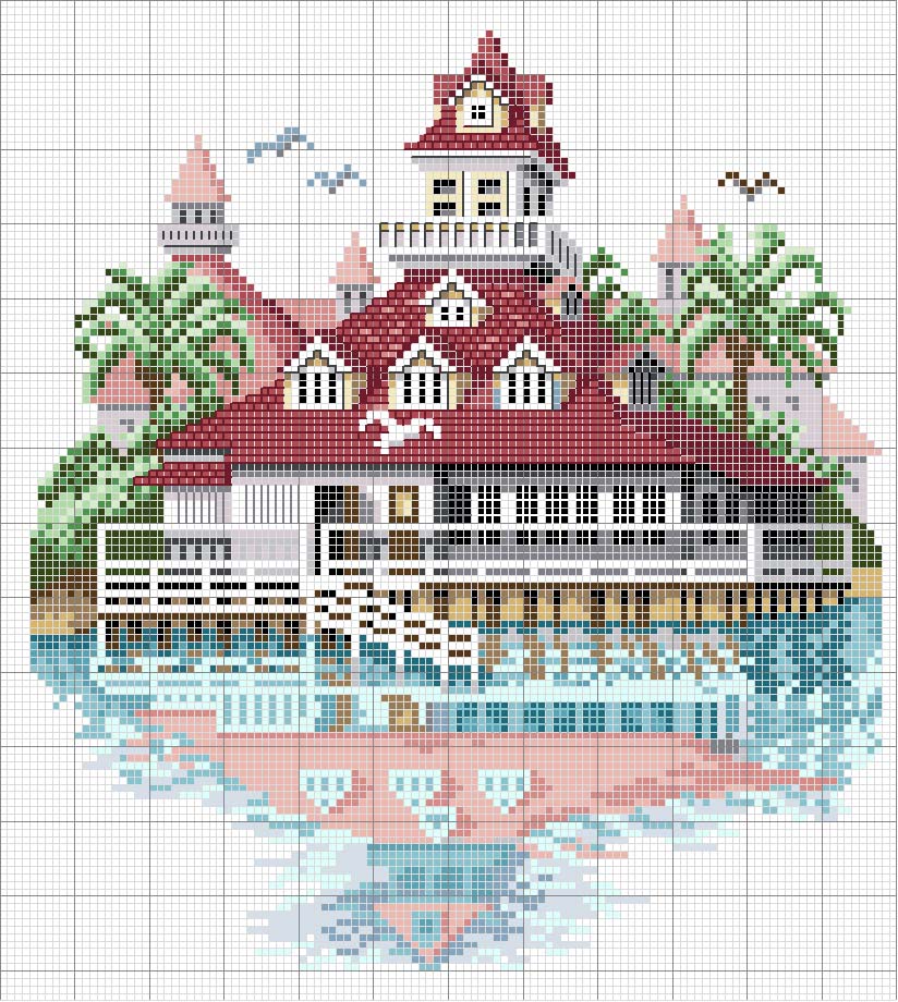 Schema punto croce Casa giapponese