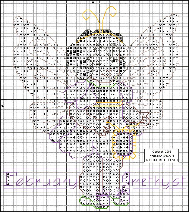 Schema punto croce Fata febbraio