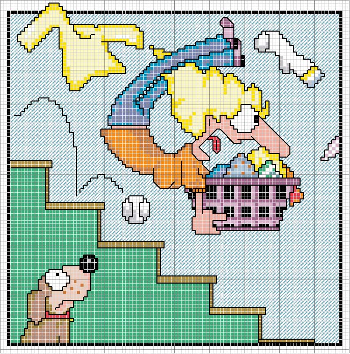 Schema punto croce Feines de casa en perill