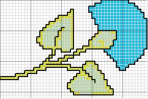 Schema punto croce Fiore blu