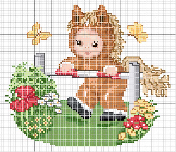 Schema punto croce Orsetto natale