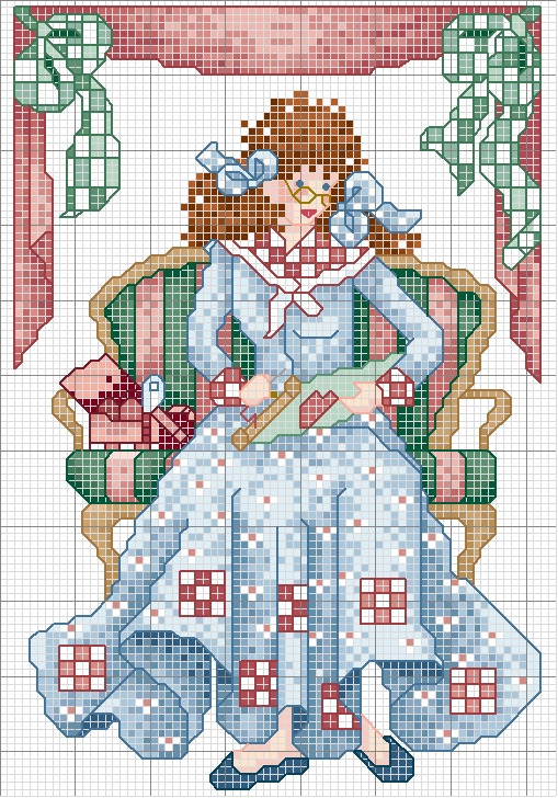 Schema punto croce Ricamatrice4