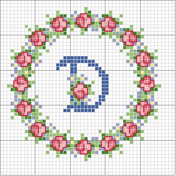 Schema punto croce Rosa d