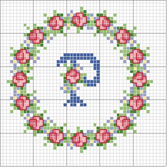 Schema punto croce Rosa p