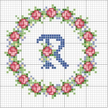 Schema punto croce Rosa r