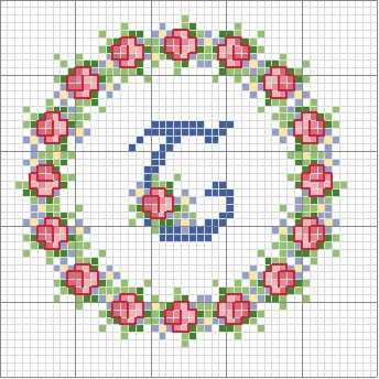 Schema punto croce Rosa t