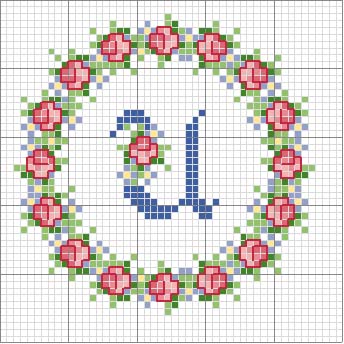 Schema punto croce Rosa u