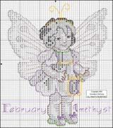 Schema punto croce Fata Febbraio