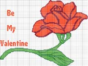 Schema punto croce Rosa Disegno