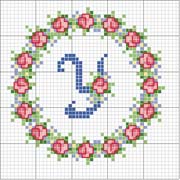 Schema punto croce Rosa Y