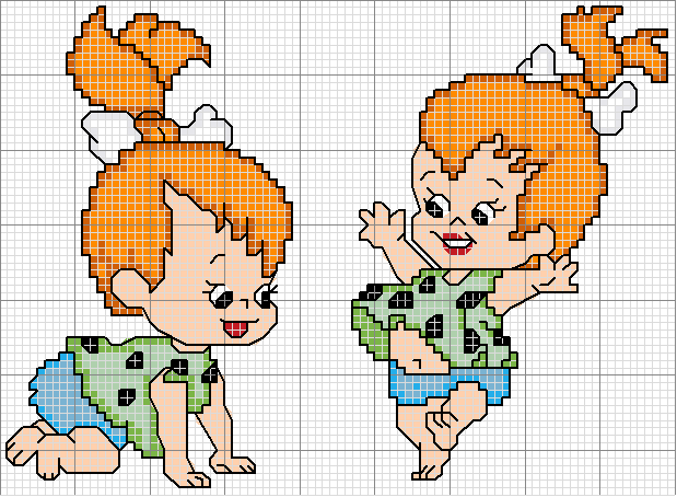 Schema punto croce Baby flinstones