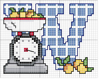 Schema punto croce Bilancia cucina
