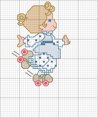 Schema punto croce Bimba pattini