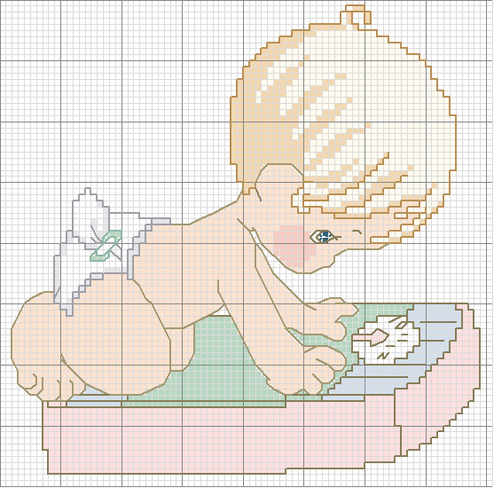 Schema punto croce Bimbo bilancia