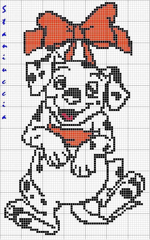 Schema punto croce Dalmata fiocco