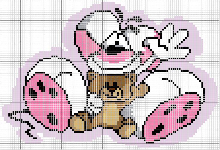 Schema punto croce Diddl orso