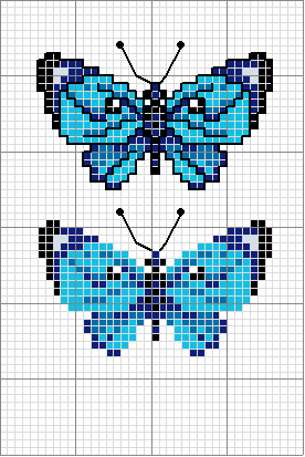 Schema punto croce Farfalline blu