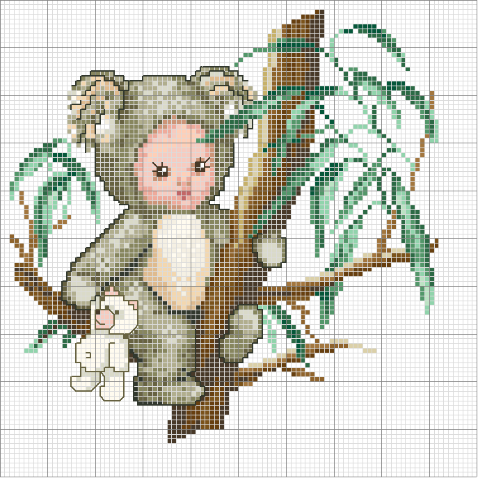 Schema punto croce Koala baby