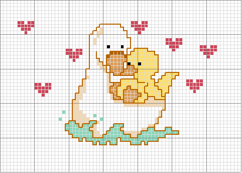 Schema punto croce Mamma oca